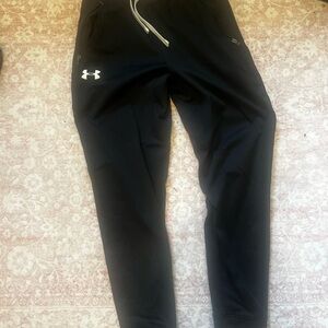 Under Armour Black Athletic Joggers with White Logo